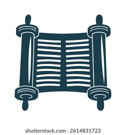 Rolled Torah Scroll with Atzey Chayim Handles Torah Scroll – Side view of a rolled Torah with handles (atzey chayim)