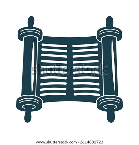 Rolled Torah Scroll with Atzey Chayim Handles Torah Scroll – Side view of a rolled Torah with handles (atzey chayim)