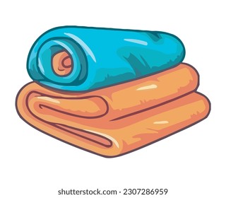 rolled up towel clean icons isolated