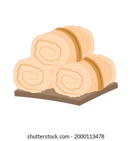 toallas rodadas limpiar icono aislado