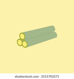 Ilustración vectorial de palitos de oblea enrollada. Postre crujiente, bocadillo de azúcar. Pajitas dulces crujientes, galletas. 