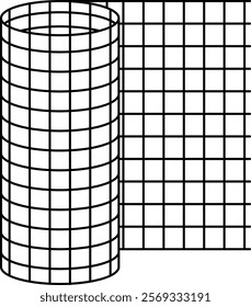 rolled wire mesh icon set