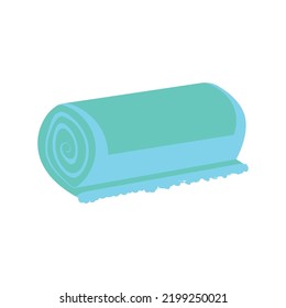 Rolled-up green towel vector illustration