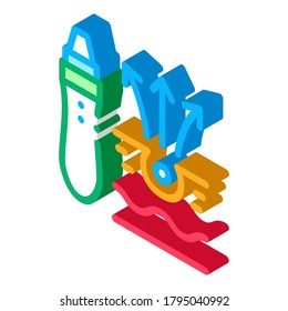 roller against acne icon vector. isometric roller against acne sign. color isolated symbol illustration