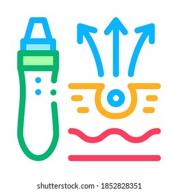 contra el vector de icono acné. rodillo contra el signo del acné. ilustración de símbolo de contorno de color