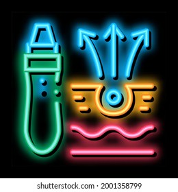 rodillo contra el vector del signo de la luz del neón acné. Roller brillante de iconos contra el signo del acné. ilustración de símbolo transparente