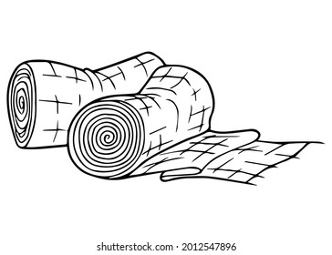 Roller Bandage Line Vector Illustrationisolated On Stock Vector ...