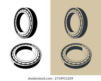 Rodamiento de rodillos Ilustraciones vectoriales estilizadas