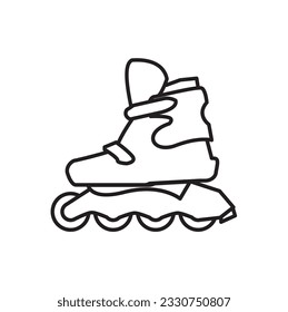 Roller blade icon, Roller skate line icon symbol. rollerskating element in trendy style. Vector illustration isolated on white background.