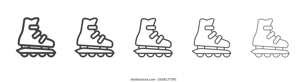 roller blades icon flat thin illustration symbol