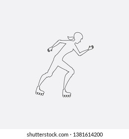 roller blading icon sign signifier vector