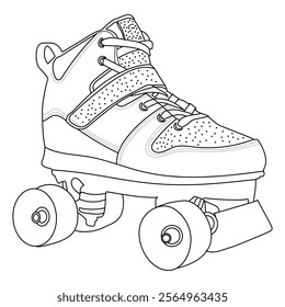 Roller Boot Coloring Page for Kids - A hilarious roller boot outline that offers endless coloring fun, sparking imagination in young artists.