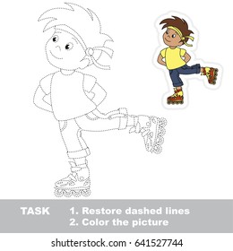 Roller Boy. Dot to dot educational game for kids.