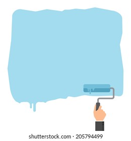 Roller brush with copyspace for advertising