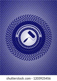 roller brush icon with denim texture