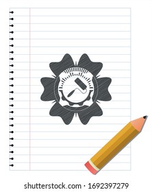 roller brush icon drawn in pencil. Vector Illustration. Detailed.
