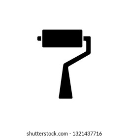 Roller Brush Icon In Flat Style Vector For Apps, UI, Websites. Black Icon Vector Illustration.