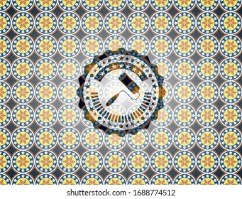 Rollpinselsymbol im arabischen Emblem. arabische Dekoration.