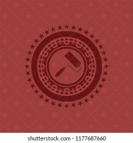 roller brush icon inside badge with red background