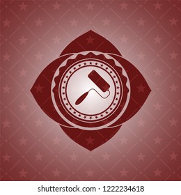 roller brush icon inside badge with red background