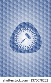 roller brush icon inside blue hexagon badge.