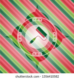 roller brush icon inside christmas emblem.