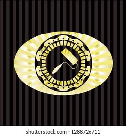 roller brush icon inside gold badge