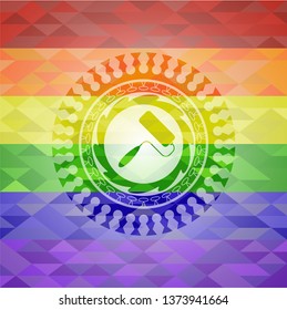 roller brush icon inside lgbt colors emblem 