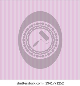 roller brush icon inside pink icon or emblem