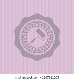 roller brush icon inside pink icon or emblem