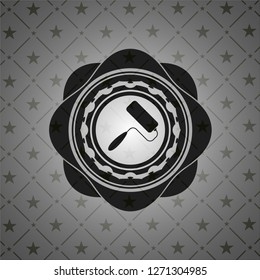 roller brush icon inside realistic dark emblem