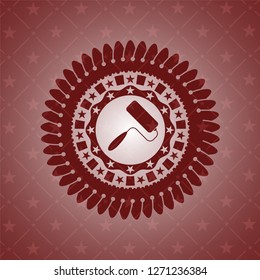 roller brush icon inside red icon or emblem