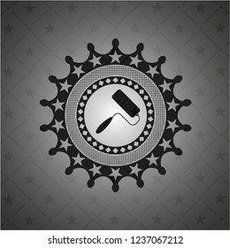 roller brush icon inside retro style black emblem