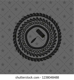 roller brush icon inside retro style black emblem