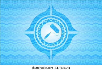 roller brush icon inside water emblem background.