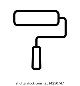 roller brush icon isolated color aditable