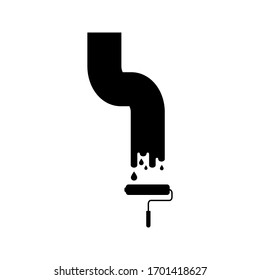 roller brush icon isolated on white background