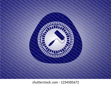 roller brush icon with jean texture