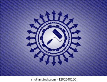 roller brush icon with jean texture
