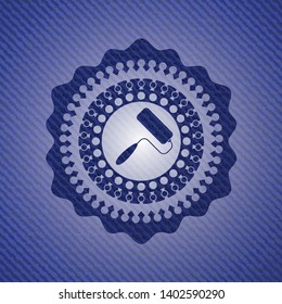 roller brush icon with jean texture