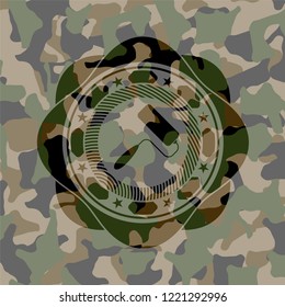 roller brush icon on camo texture