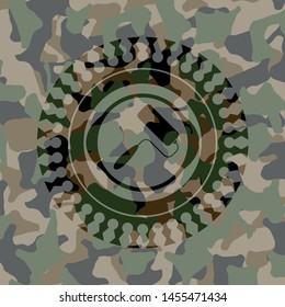 roller brush icon on camouflaged pattern