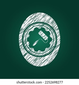roller brush icon on chalkboard, vector illustration, pretty design. 