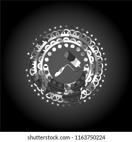 roller brush icon on grey camouflage texture