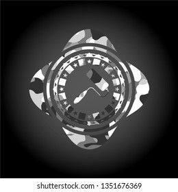 roller brush icon on grey camouflage texture