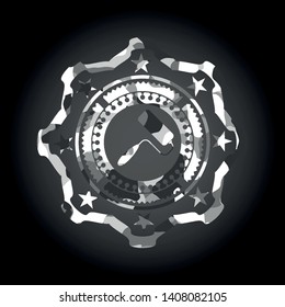 roller brush icon on grey camo texture