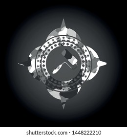 roller brush icon on grey camouflaged pattern