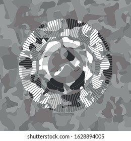 roller brush icon on grey camouflaged texture