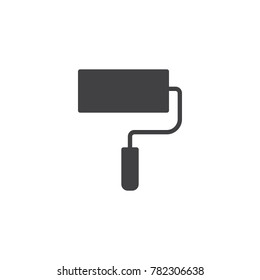 Roller brush icon vector, filled flat sign, solid pictogram isolated on white. Paint roller symbol, logo illustration.