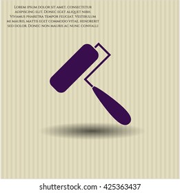 roller brush icon vector symbol flat eps jpg app web